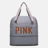 Purple Casual Simplicity Letter Zipper Bags