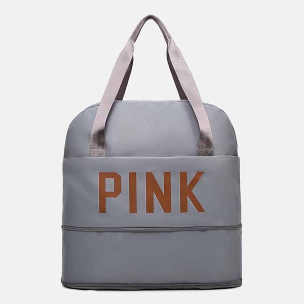 Light Gray Casual Simplicity Letter Zipper Bags
