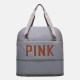 Light Gray Casual Simplicity Letter Zipper Bags