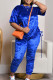Blue Street Solid Patchwork Draw String O Neck Short Sleeve Two Pieces