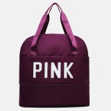 Purple Casual Simplicity Letter Zipper Bags