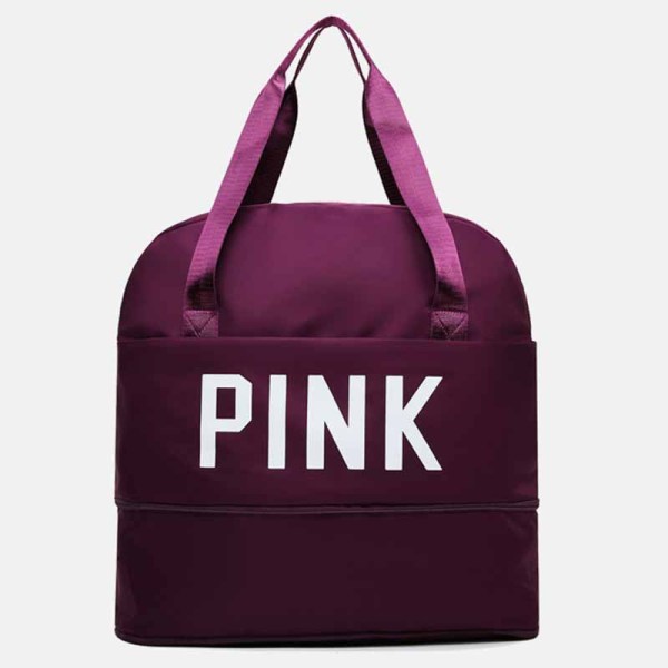 Fuchsia Casual Simplicity Letter Zipper Bags