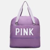 Purple Casual Simplicity Letter Zipper Bags