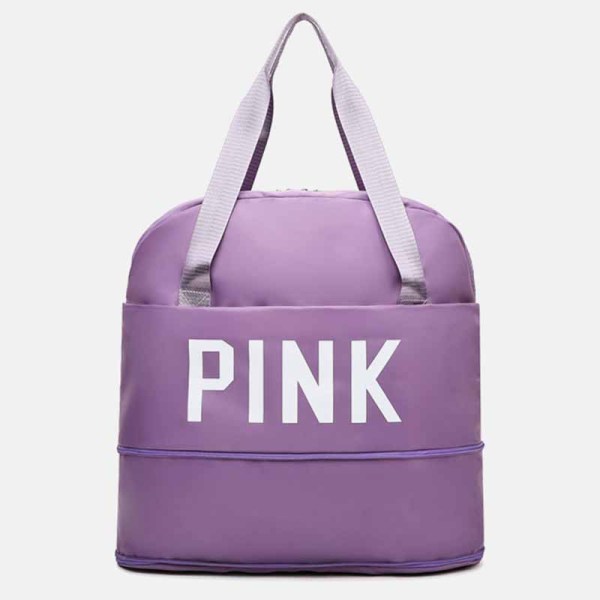Purple Casual Simplicity Letter Zipper Bags