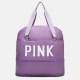 Purple Casual Simplicity Letter Zipper Bags