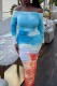 Colour Casual Print Fold Off the Shoulder Long Dress Dresses