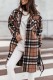 Coffee Casual Plaid Cardigan Turndown Collar Outerwear