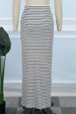 Stripe Casual Striped Patchwork Regular Mid Waist Full Print Bottoms