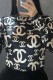 Black Sexy Print Letter O Neck Bodysuits