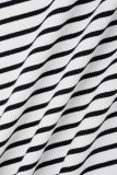 Stripe Casual Striped Patchwork Regular Mid Waist Full Print Bottoms
