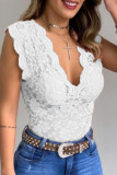 Pink Casual Solid Patchwork V Neck Tops