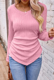 Grey Casual Solid Fold V Neck Tops