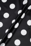 Black Casual Sweet Daily Elegant Simplicity Dot Without Belt Contrast Halter Regular Jumpsuits