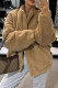 Khaki Casual Solid Buttons Mandarin Collar Outerwear