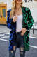 Green Casual Patchwork Buttons Outerwear