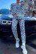 White Casual Jacquard Letter O Neck Long Sleeve Two Pieces