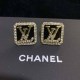Black Simplicity Letter Rhinestone Earrings