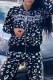 Black Casual Jacquard Letter O Neck Long Sleeve Two Pieces