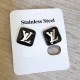 Silver Simplicity Letter Patchwork Earrings