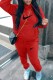 Red Casual Print Patchwork Hooded Collar Long Sleeve Two Pieces