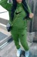 Green Casual Print Patchwork Hooded Collar Long Sleeve Two Pieces