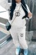 White Casual Print Letter Hooded Collar Long Sleeve Two Pieces