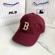 Burgundy Street Simplicity Letter Embroidered Hat