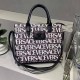 Black Casual Street Figure Letter Patchwork Zipper Bags