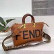 Brown Simplicity Letter Patchwork Zipper Bags