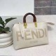 White Simplicity Letter Patchwork Zipper Bags