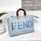 Blue Simplicity Letter Patchwork Zipper Bags
