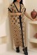 Khaki Celebrities Elegant Letter Patchwork V Neck Outerwear