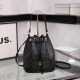 Black Street Elegant Letter Patchwork Draw String Bags