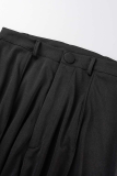 Black Elegant Solid Tassel Patchwork V Neck Long Sleeve Two Pieces