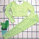 Green Sexy Print Letter Swimwears