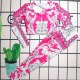 Rose Red Sexy Print Patchwork Swimwears
