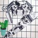 Black Sexy Print Patchwork Swimwears