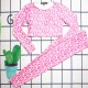 Rose Red Sexy Print Letter Swimwears
