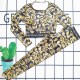 Black Gold Sexy Print Patchwork Letter Swimwears