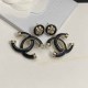 Black Elegant Letter Patchwork Earrings