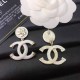 White Elegant Letter Patchwork Earrings
