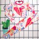 Rose Red Sexy Print Letter Swimwears