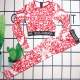 Red Sexy Print Patchwork Letter Swimwears