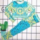 Blue Sexy Print Patchwork Swimwears