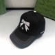 Black Casual Simplicity Letter Patchwork With Bow Hat