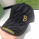 Black Casual Street Letter Embroidered Patchwork Hat