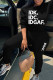 Black Casual Print Patchwork O Neck Long Sleeve Two Pieces