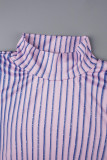 Purple Casual Solid Basic Turtleneck Long Sleeve Dresses