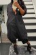 Black Street Print Letter Turndown Collar Loose Jumpsuits