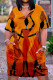 Tangerine Casual Print Patchwork Pocket V Neck Printed Dress Dresses